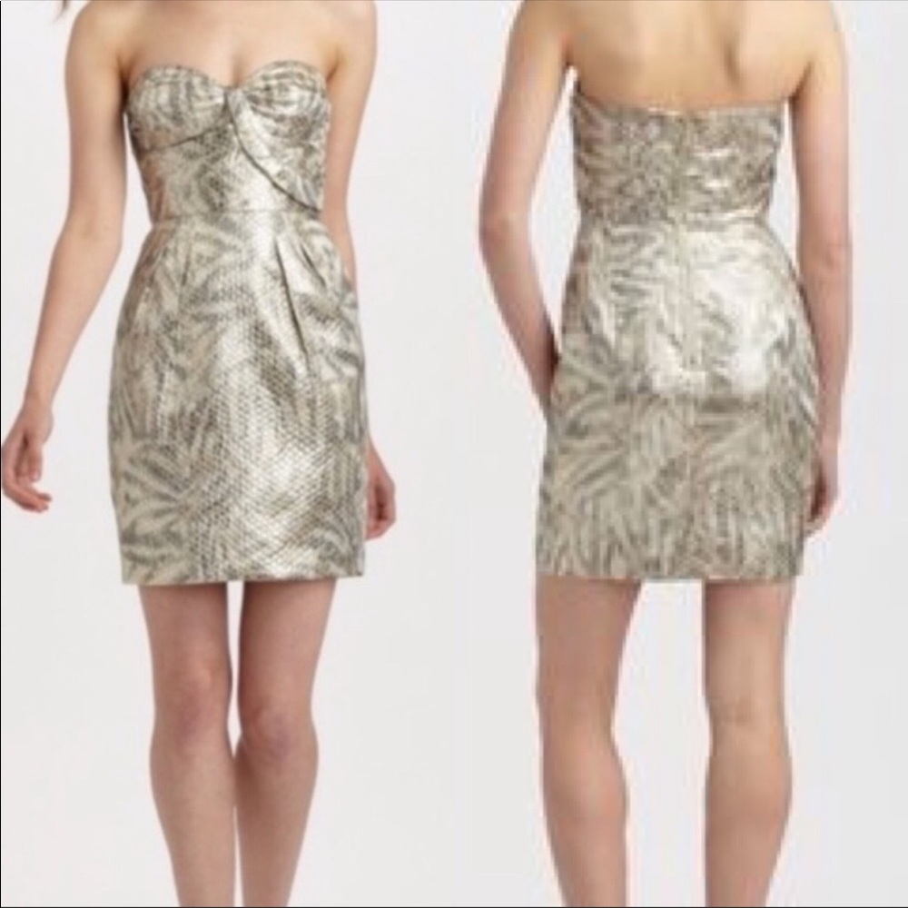 LEIFSDOTTIR strapless gold and silver dress